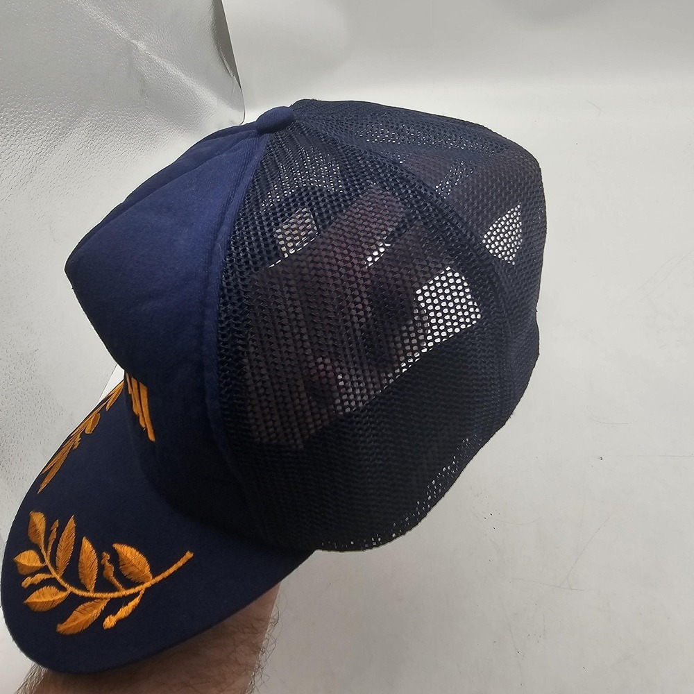 Vintage Hawaii Hat Cap Snap Back Mens One Size Blue Mesh Trucker Embroidered - Picture 3 of 8